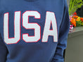 Load image into Gallery viewer, USA Chenille Patch Navy Sweatshirt
