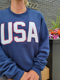 Load image into Gallery viewer, USA Chenille Patch Navy Sweatshirt