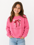 Load image into Gallery viewer, YOUTH Pink Bow Sweatshirt