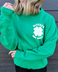 Load image into Gallery viewer, Blessed Not Lucky Puff Print Green Sweatshirt