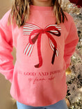 Load image into Gallery viewer, YOUTH Pink Bow Sweatshirt