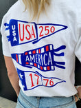 Load image into Gallery viewer, USA Pennant White T-Shirt