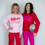 Load image into Gallery viewer, Holly Jolly Pink Sweatshirt
