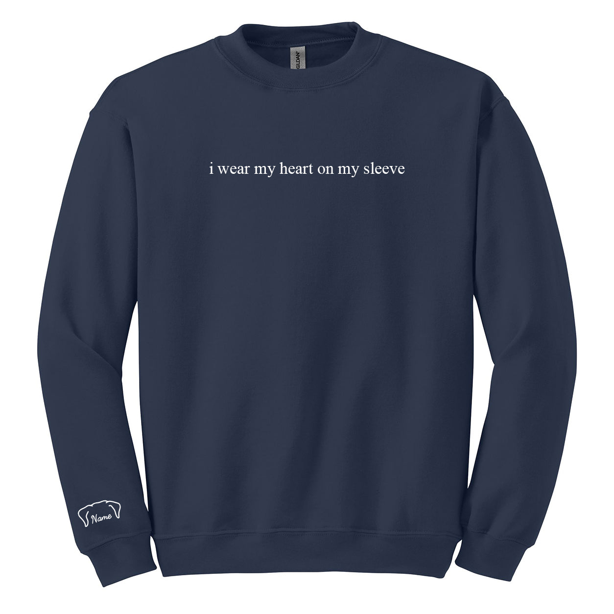 Custom Embroidered "Heart on My Sleeve" Sweatshirt