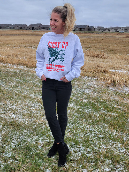 Giddy Up Light Gray Sweatshirt