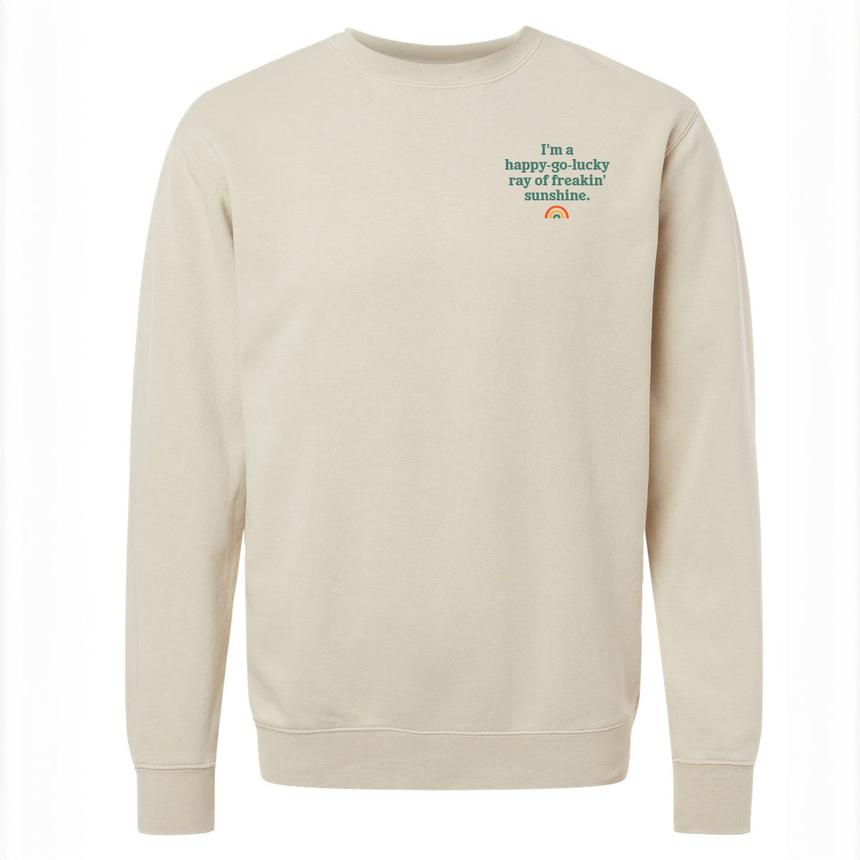 Happy-Go-Lucky Embroidery Ivory Sweatshirt