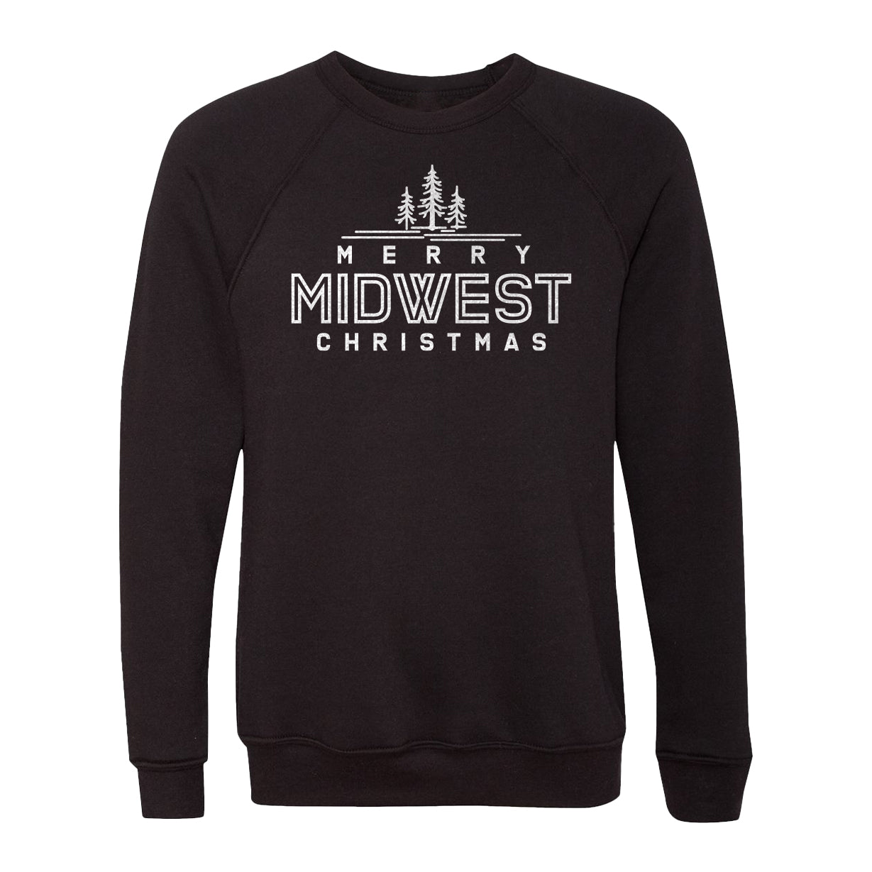 Merry Midwest Christmas Raglan Sweatshirt