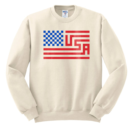 Checkered Flag Cream Sweatshirt