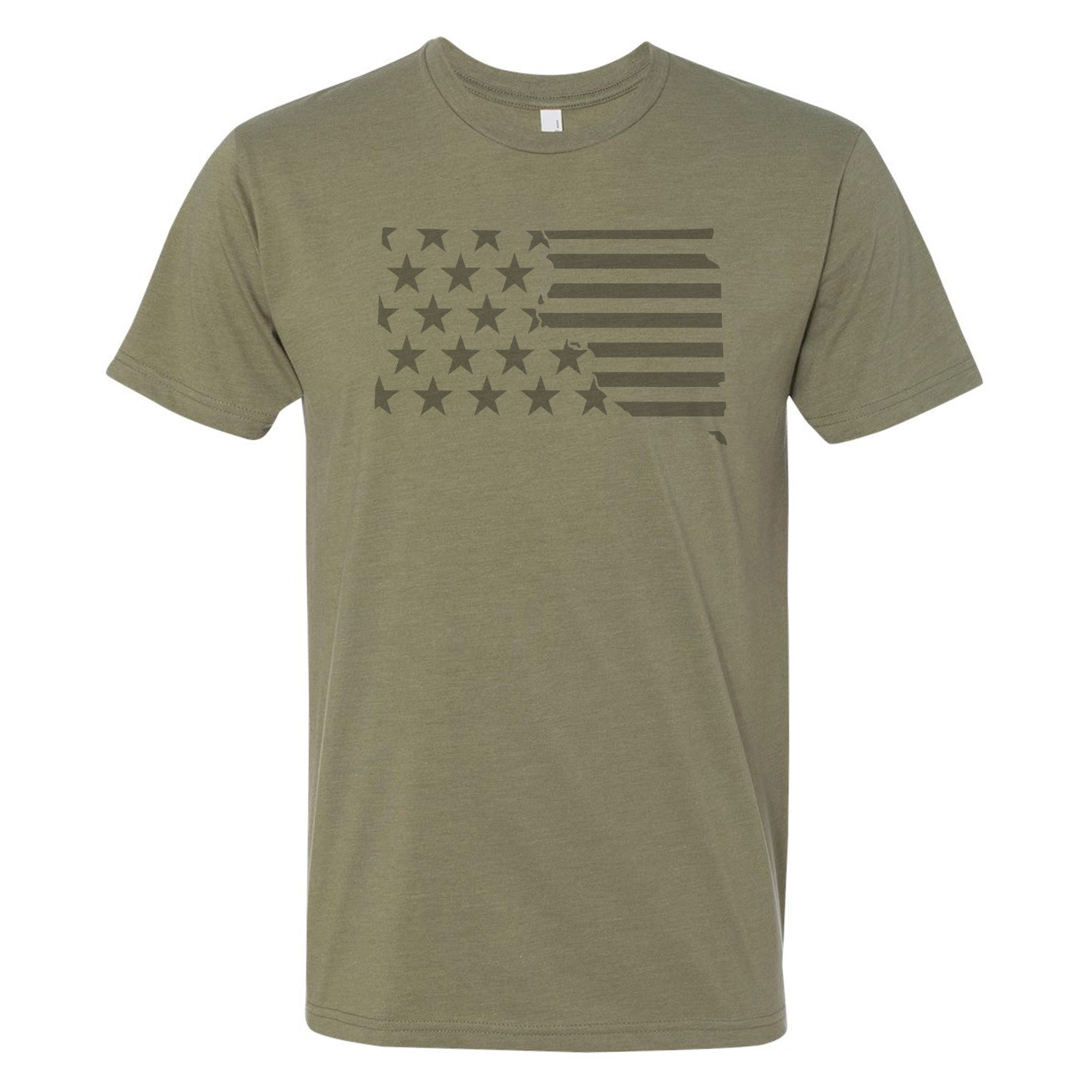 South Dakota Stars and Stripes Olive T-Shirt