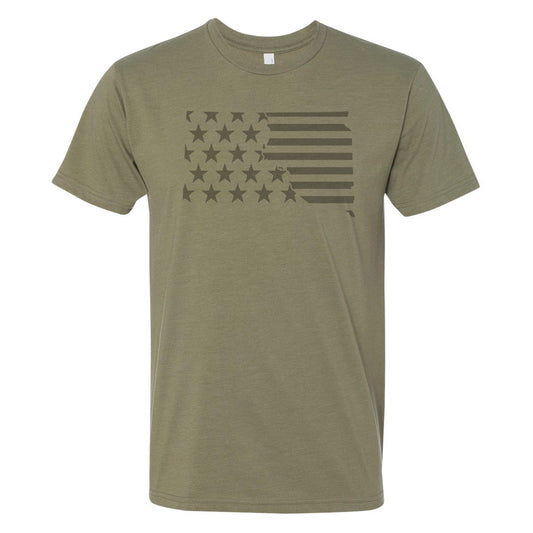 South Dakota Stars and Stripes Olive T-Shirt