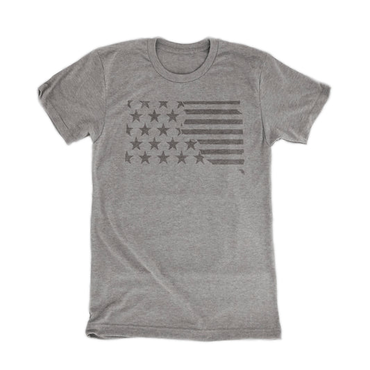 South Dakota Stars and Stripes Clear Ink Gray T-Shirt