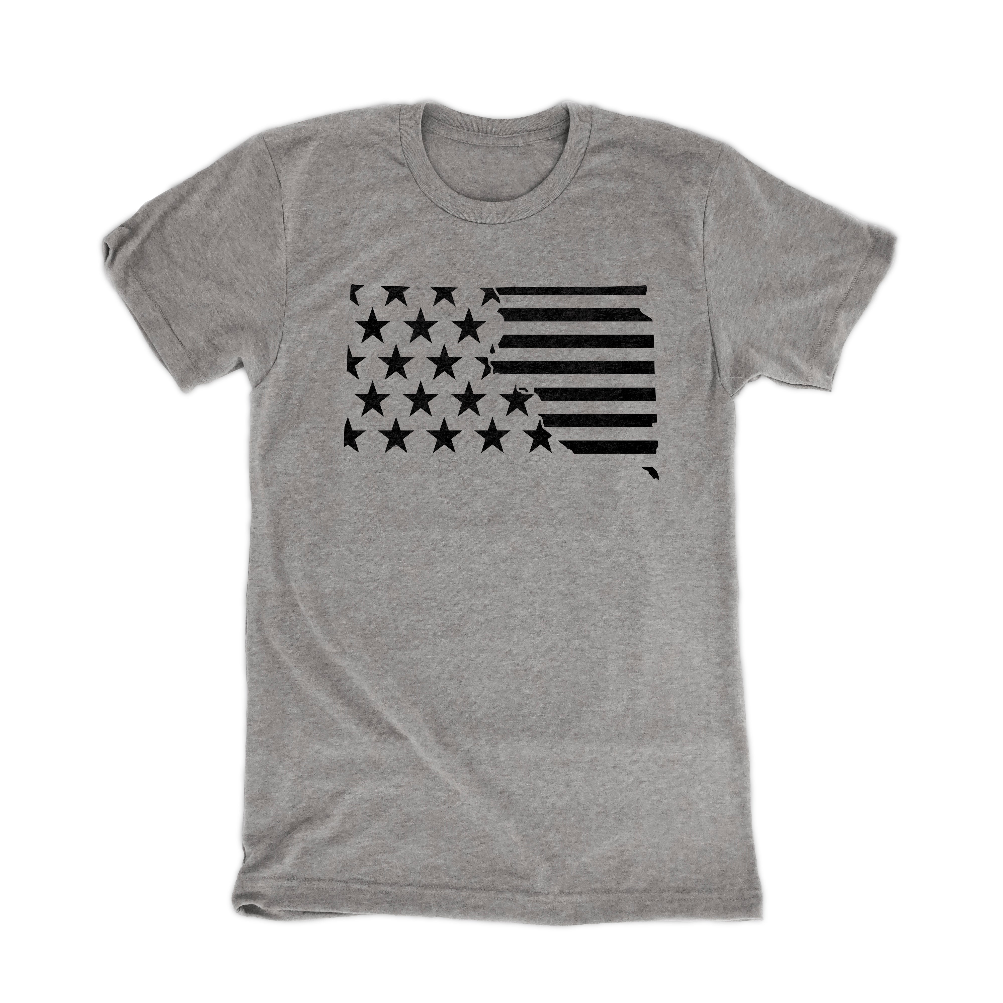 South Dakota Stars and Stripes Gray T-Shirt