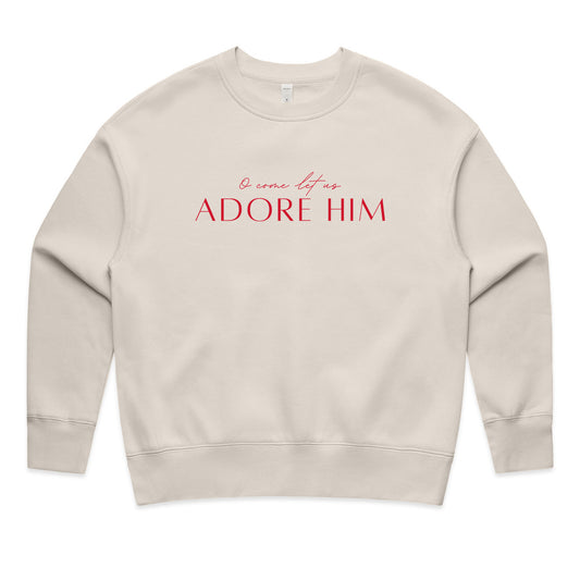 Adore Him Red Embroidered Women's Sweatshirt