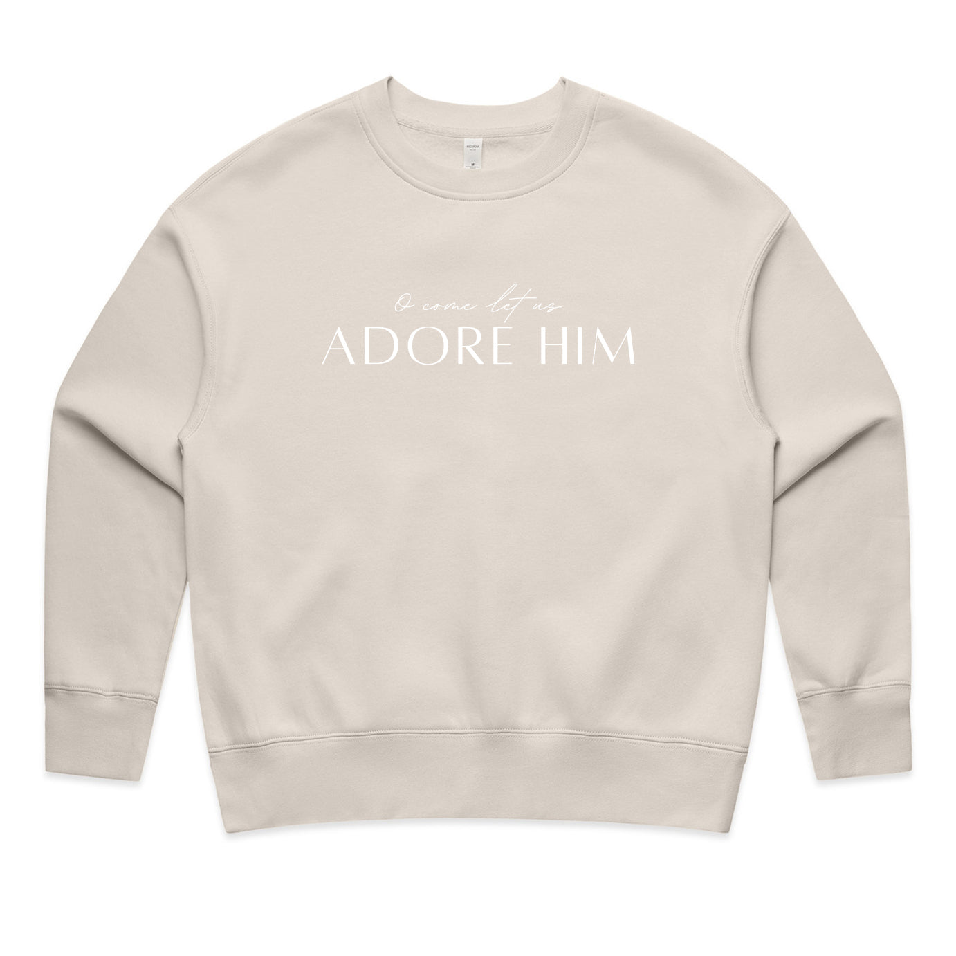 Adore Him White Embroidered Women's Sweatshirt