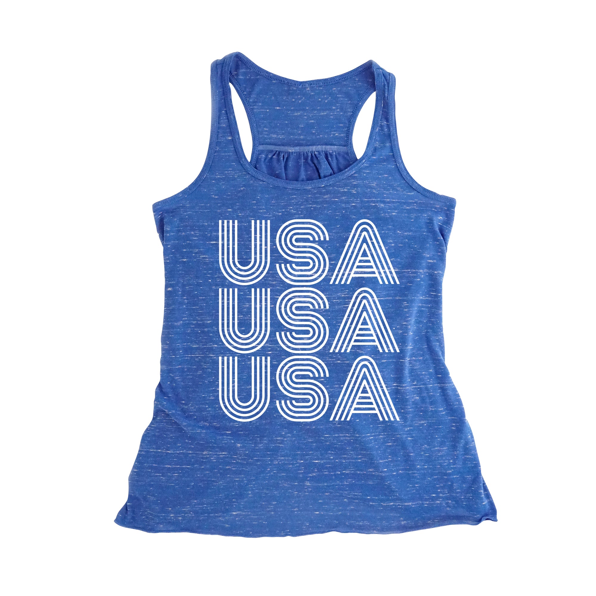 USA Repeat Women's Royal Marbled Flowy Tank