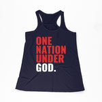 Load image into Gallery viewer, One Nation Under God Women&#39;s Navy Flowy Tank
