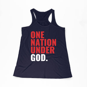One Nation Under God Women's Navy Flowy Tank
