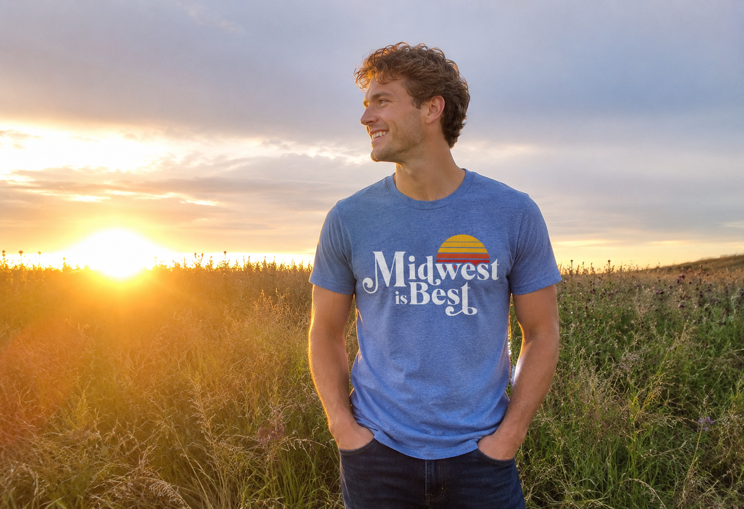 Midwest is Best Blue T-Shirt