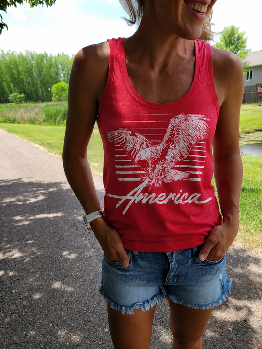 America Women's Red Tank