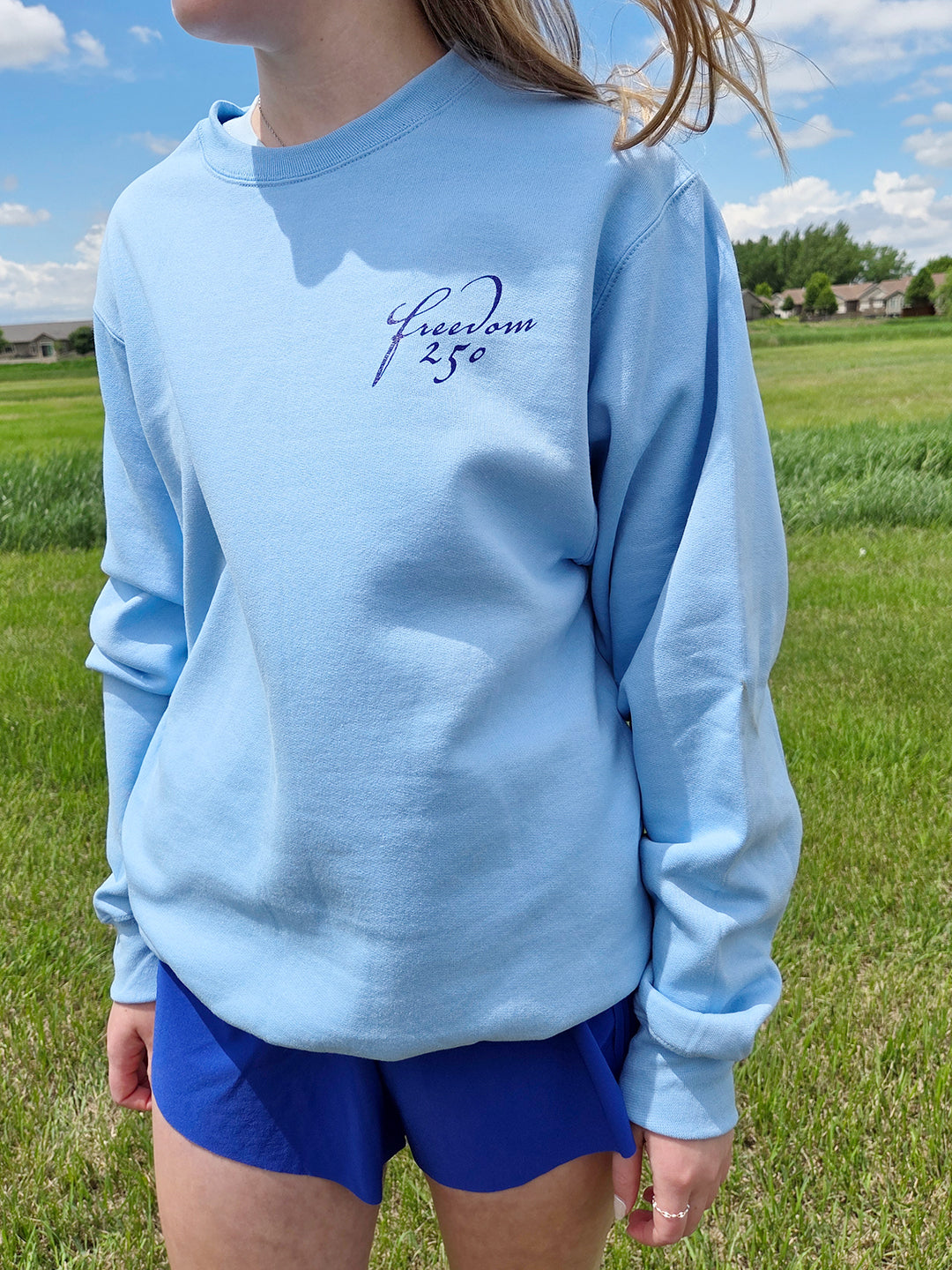 Freedom 250 Light Blue Crewneck Sweatshirt