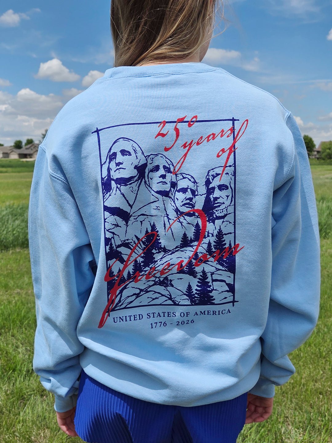 Freedom 250 Light Blue Crewneck Sweatshirt