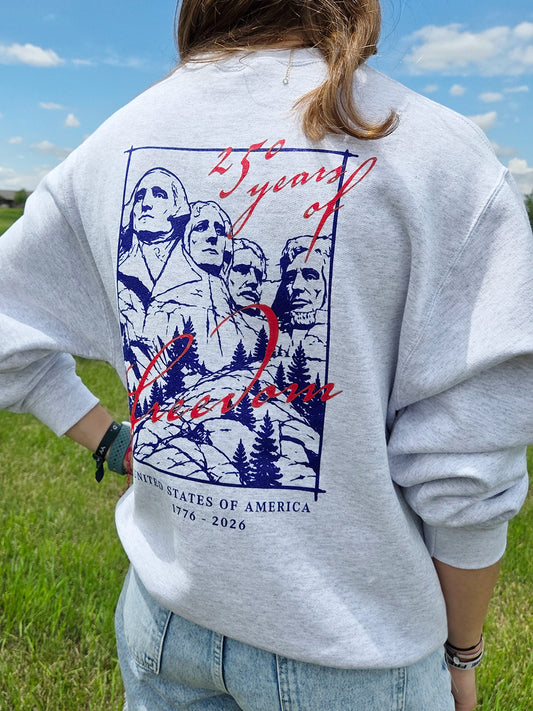 Freedom 250 Ash Gray Crewneck Sweatshirt