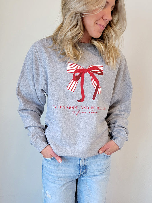 Gray Bow Sweatshirt