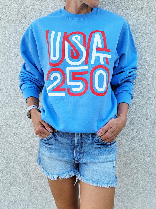 USA 250 Columbia Blue Crewneck Sweatshirt