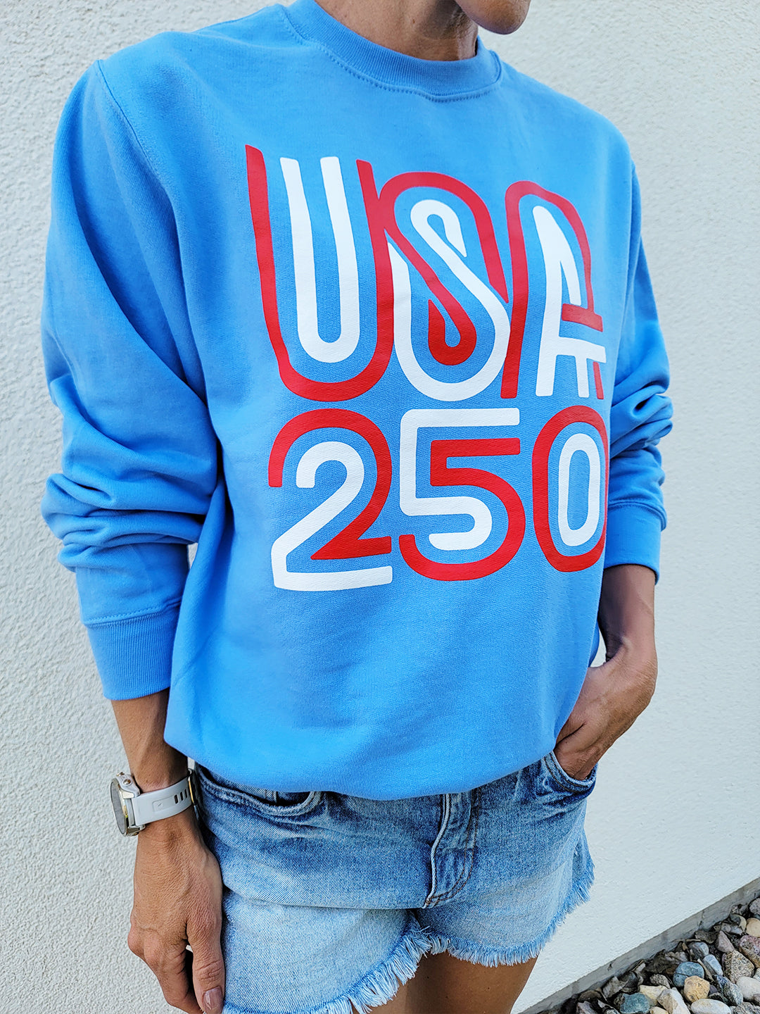 USA 250 Columbia Blue Crewneck Sweatshirt
