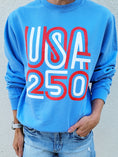 Load image into Gallery viewer, USA 250 Columbia Blue Crewneck Sweatshirt
