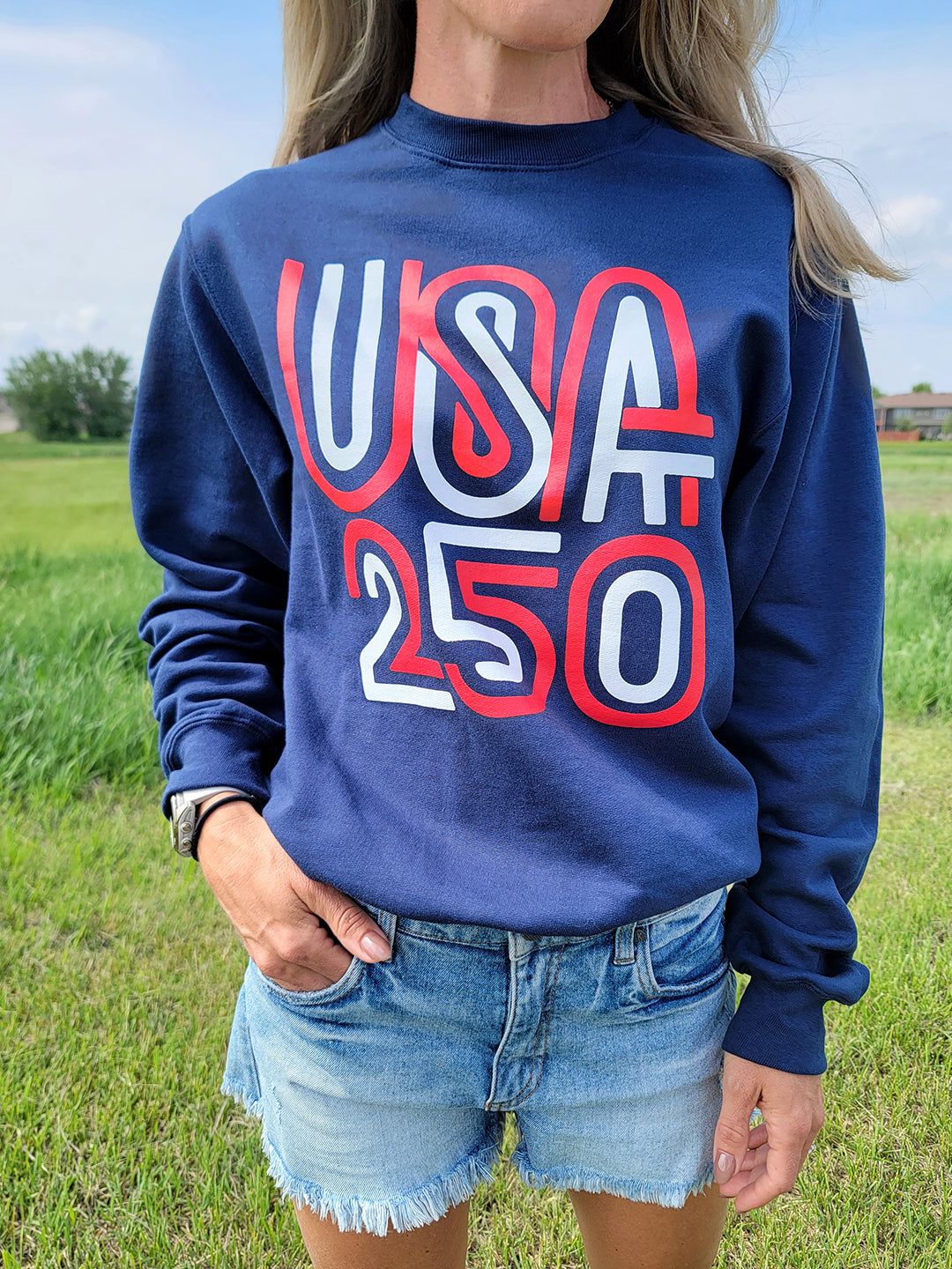 USA 250 Navy Crewneck Sweatshirt
