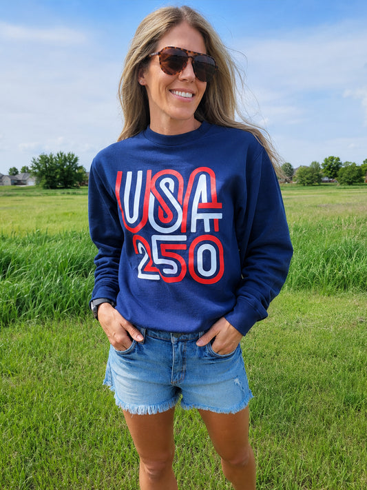 USA 250 Navy Crewneck Sweatshirt