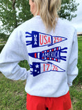 Load image into Gallery viewer, USA Pennant Ash Gray Crewneck Sweatshirt
