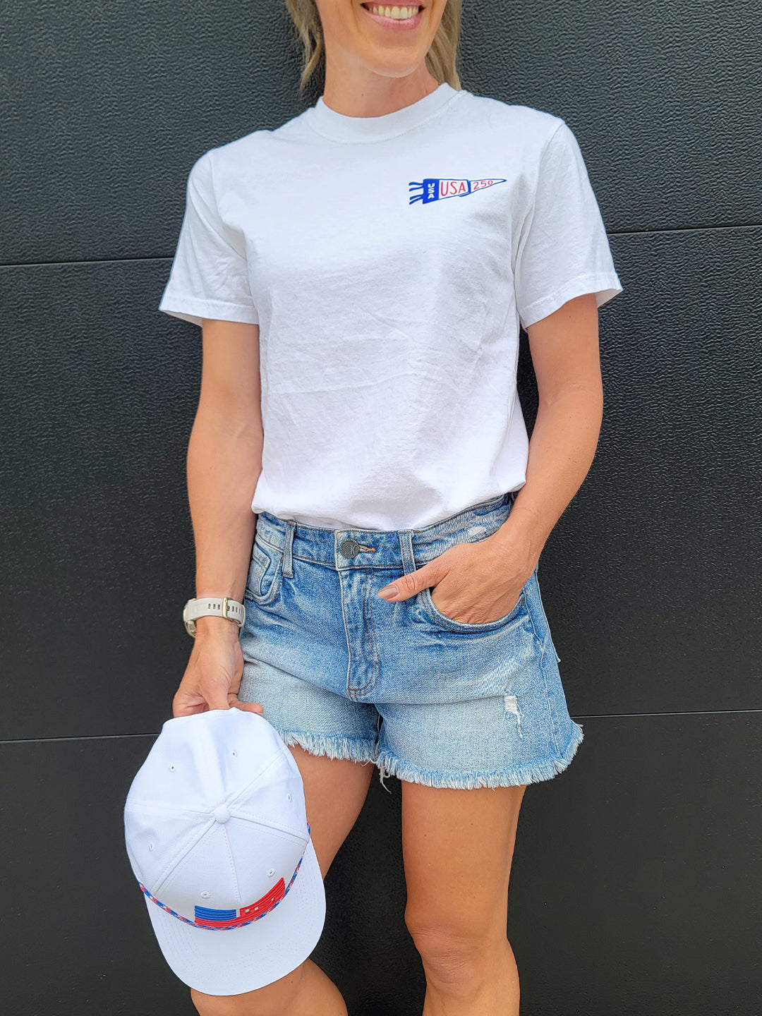 USA Pennant White T-Shirt