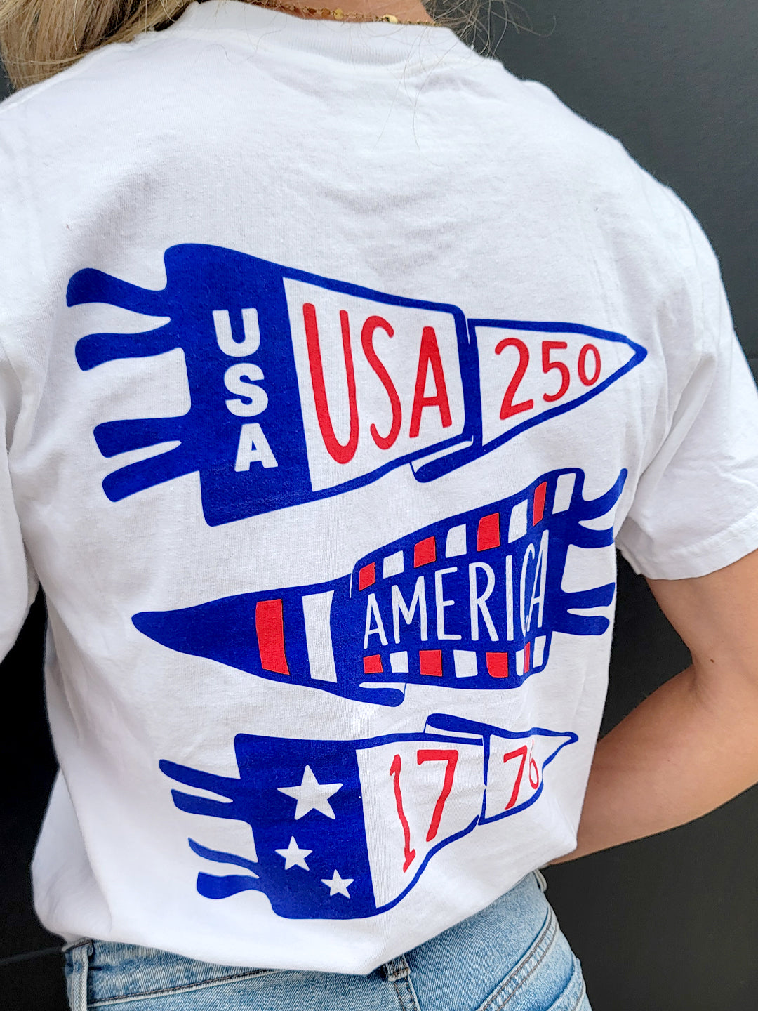 USA Pennant White T-Shirt