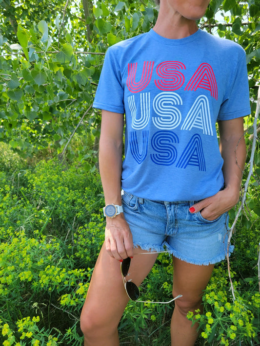 USA Repeat Blue T-Shirt