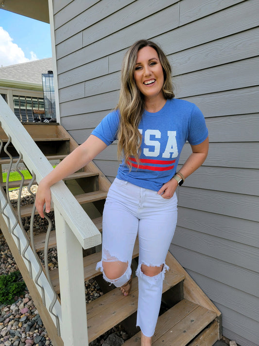 USA Retro Blue T-Shirt