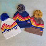 Load image into Gallery viewer, Landscape Mountains Navy Pom Beanie
