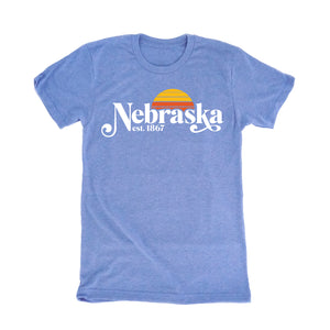 Nebraska Retro Blue T-Shirt