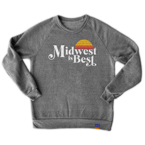 Midwest is Best Gray Raglan Sweatshirt