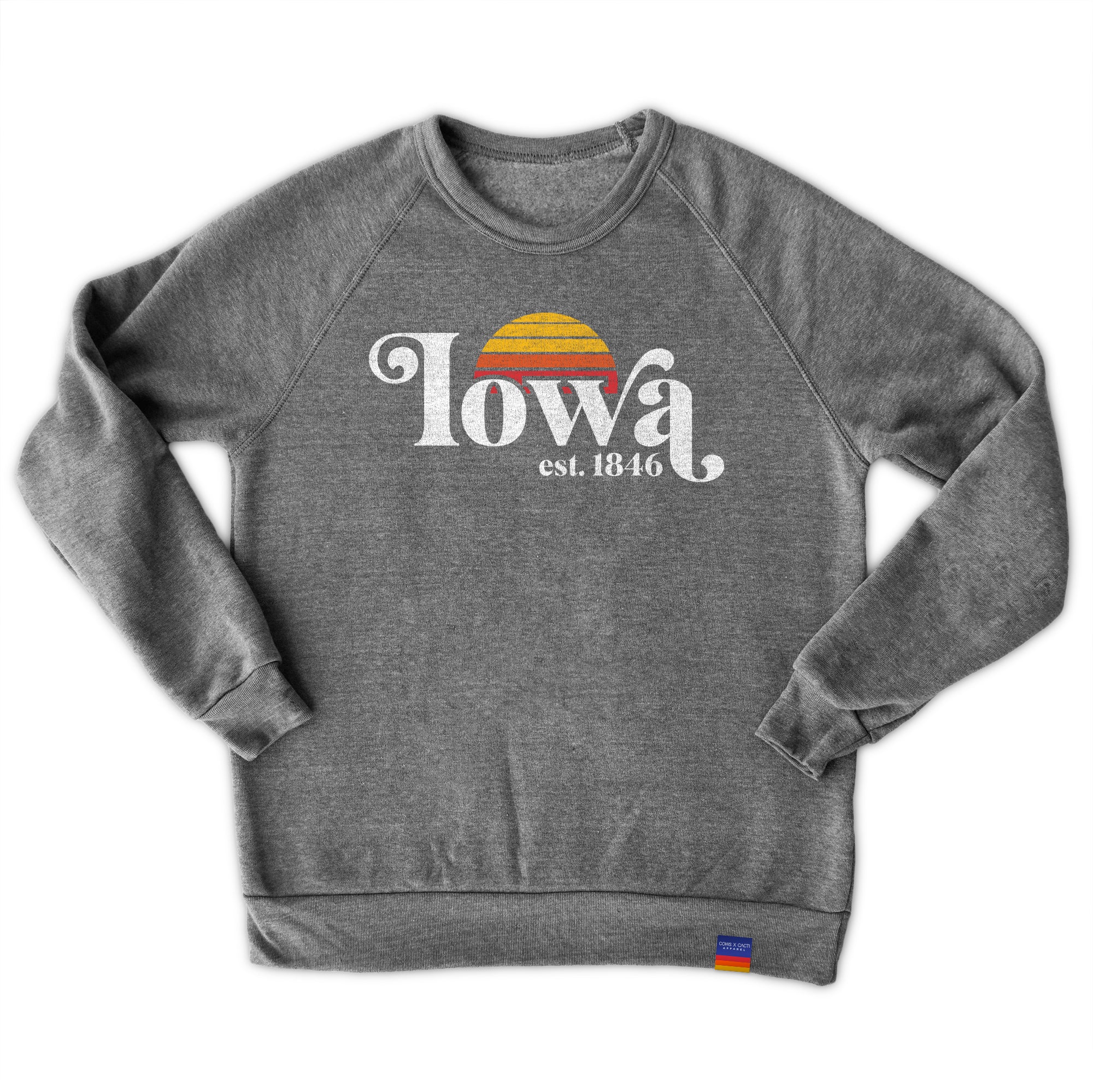 Iowa Retro Gray Raglan Sweatshirt