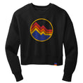Load image into Gallery viewer, Circle Mountains Black Cropped Crew
