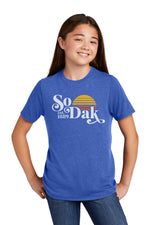 Load image into Gallery viewer, SoDak Retro Blue Youth T-Shirt
