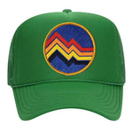 Load image into Gallery viewer, Circle Mountains Patch Green Trucker Cap

